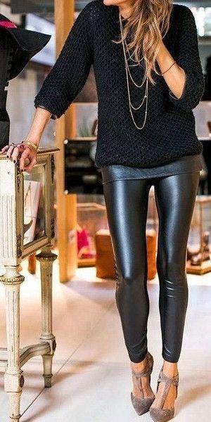 womens black pleather pants