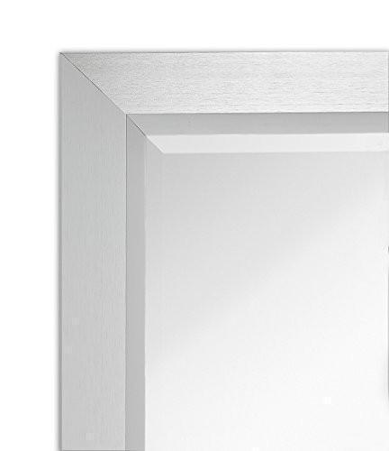 Premium Rectangular Brushed Nickel Wall Mirror Contemporary Metal Fr Family Deals