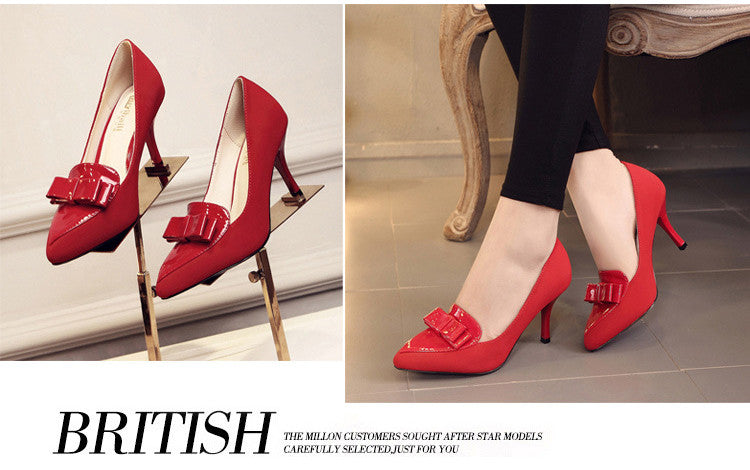 female red bottom shoes