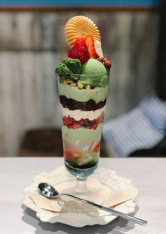 vegan matcha parfait at wired bon bon tokyo japan