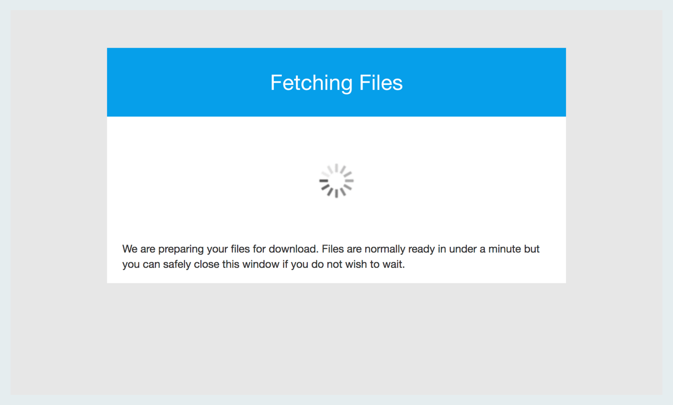 How to download The Koh Samui Guide on slow internet: The 'fetching files' screen before download