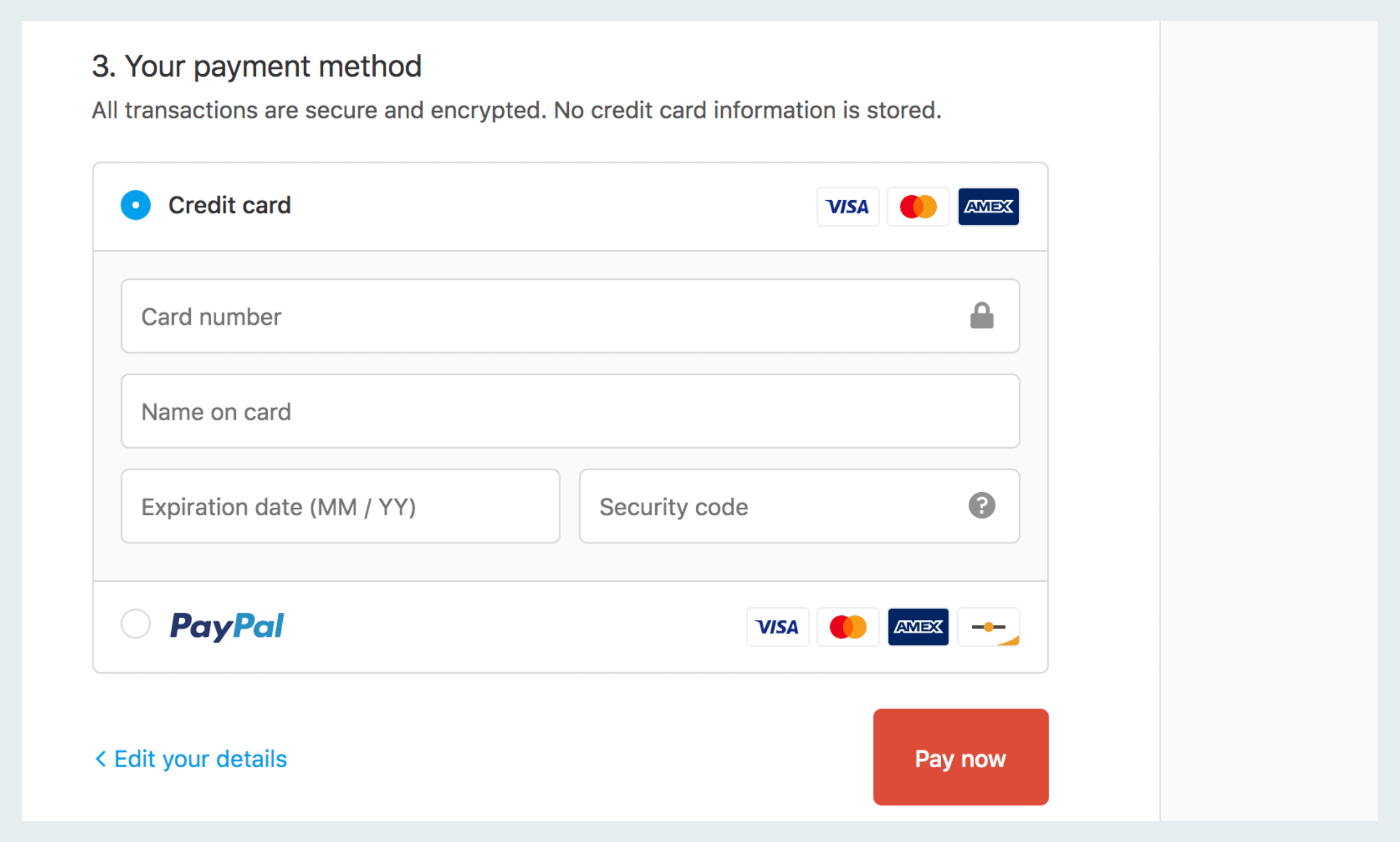 Step-by-step instructions for how to purchase The Koh Samui Guide with a credit card: Step four – enter your payment details