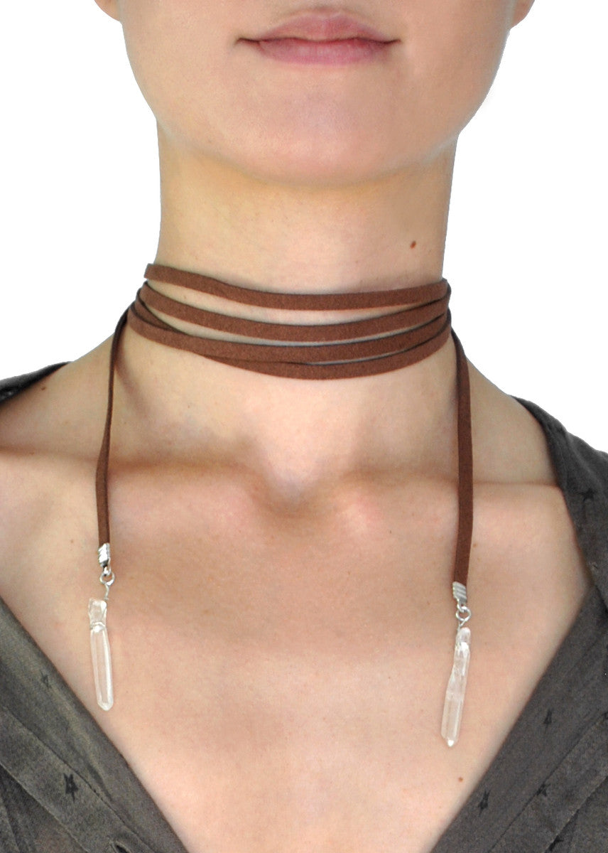 choker necklace brown