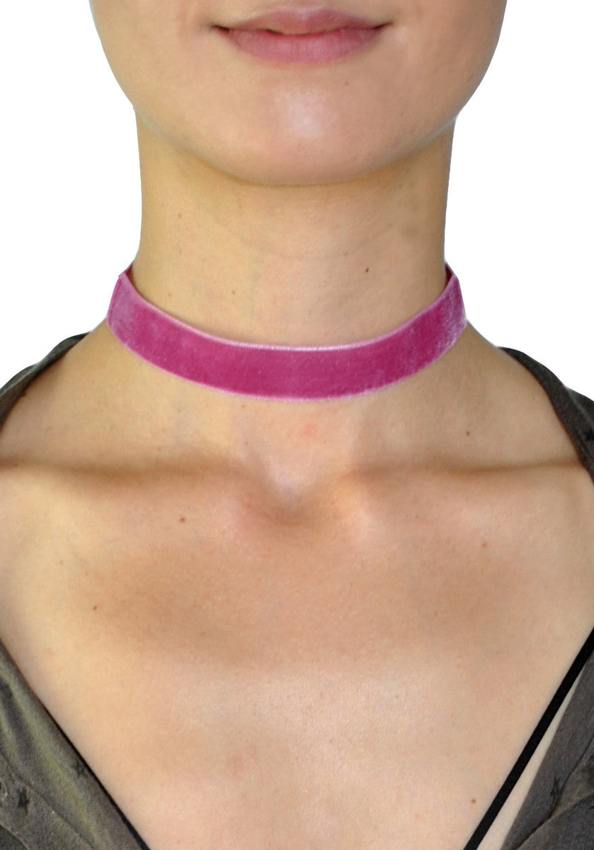 pink velvet choker