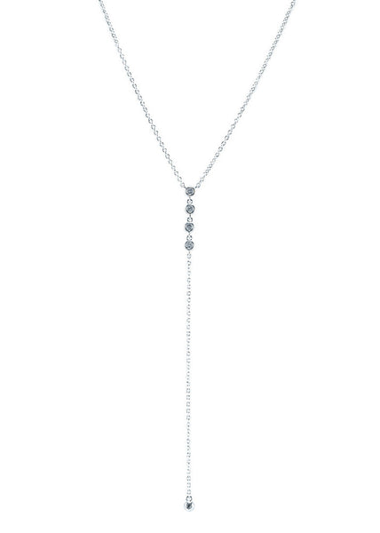 Erin Dainty Crystal Lariat Necklace – Jewel Cult