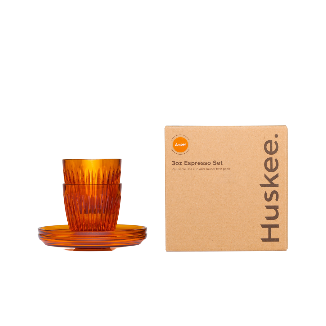 HUSKEE RENEW ESPRESSO CUP & SAUCER 3OZ x 2SETS