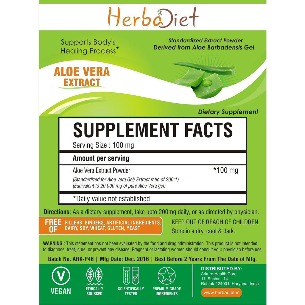 Herbadiet Aloe Vera Gel Extract Powder 2001 Natural Inner Leaf