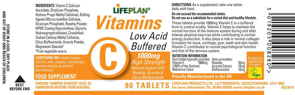 Vitamin C (Buffered) 1000mg 90 tablets