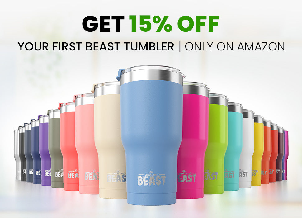 Beast 40 oz Tumbler Stainless Steel Vacuum Insulated Coffee Ice Cup Double  Wall Travel Flask by Greens Steel… (Cupcake Pink)