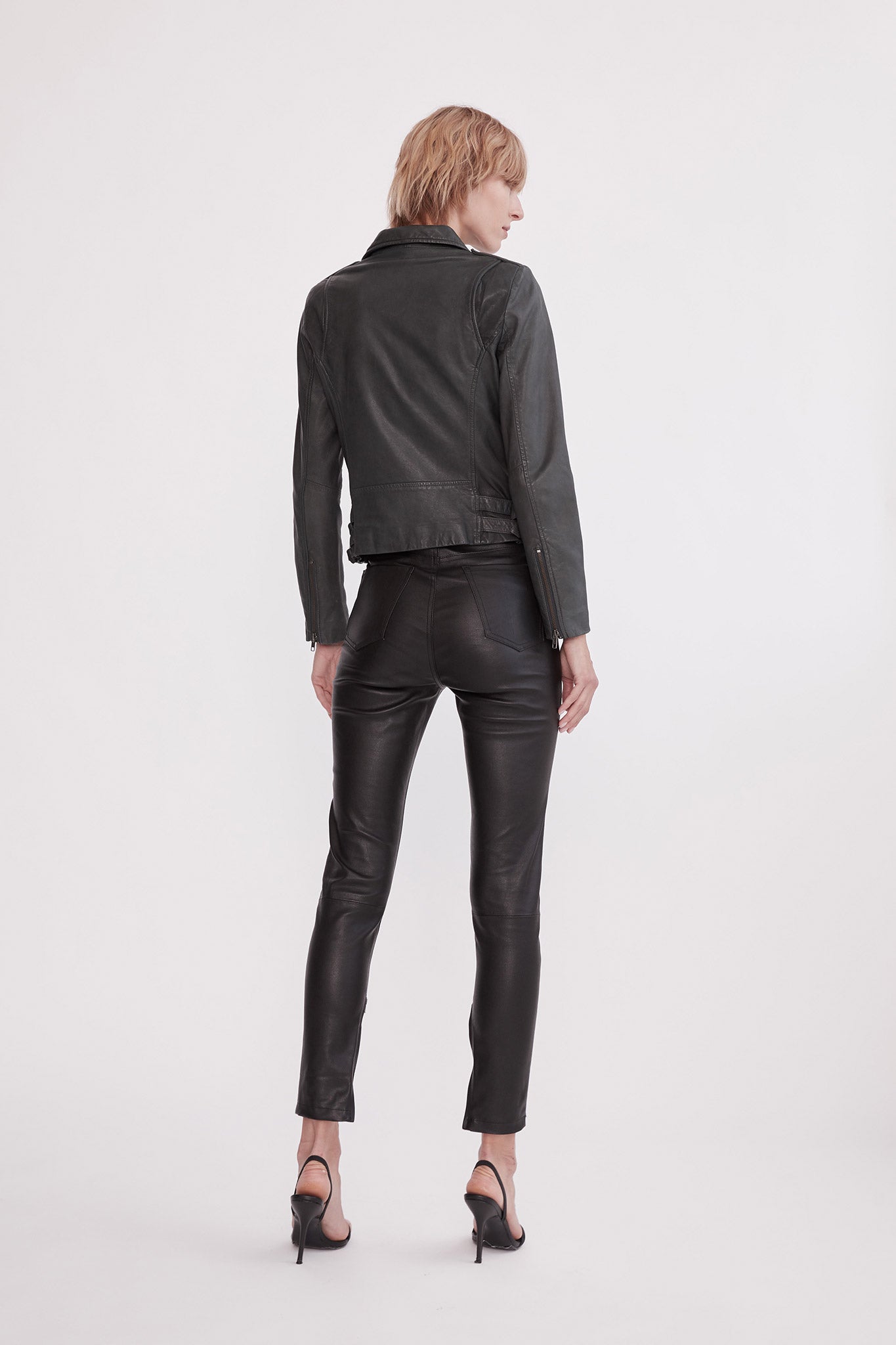 The New Yorker Motor Jacket Worn In Charcoal Leather-Designer-Leather ...