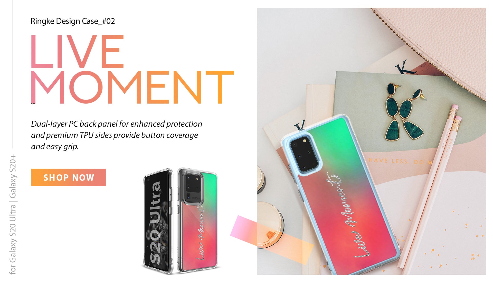 Ringke Design Case Live Moment designed for Galaxy S20 Ultra, S20 Plus