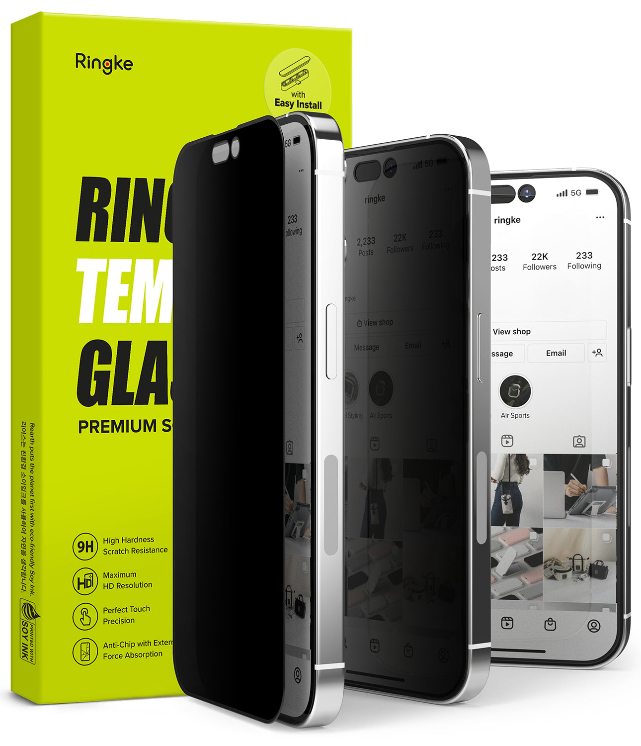 ringke privacy glass screen protector for iphone 14 pro max