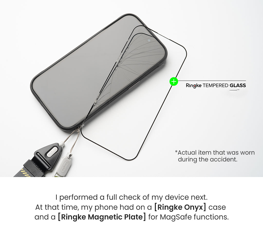 I performed a full check on my device next. Ay that time, my phone had on a [Ringke Onyx] case and a [Ringke Magnetic Plate] for MagSafe functions.