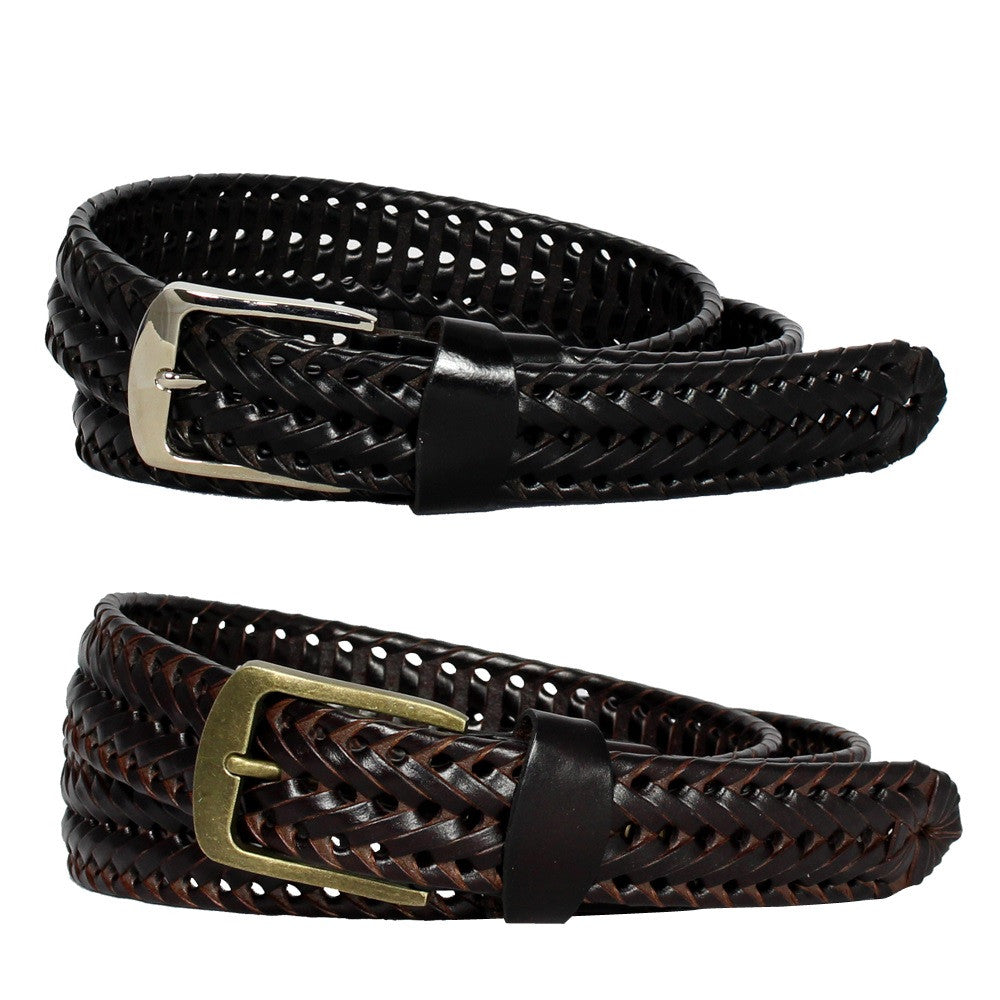 mens braided leather belts made in usa