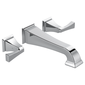 Delta Dryden Two Handle Wall Mount Lavatory Faucet Trim In Chrome