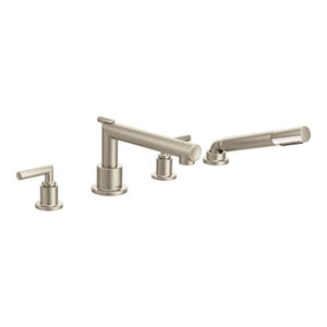 Moen Arris Brushed Nickel Two Handle Diverter Roman Tub Faucet