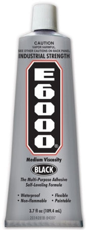 E6000 Glue Black MV 10.2oz Cartridge 12/Case #232031C