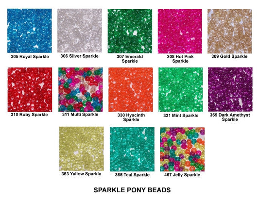 Purple Glow In The Dark Star Pony Beads - Girl Power!