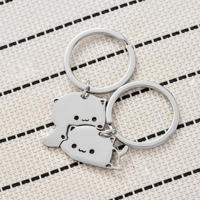 Double Cat Lover Keychain