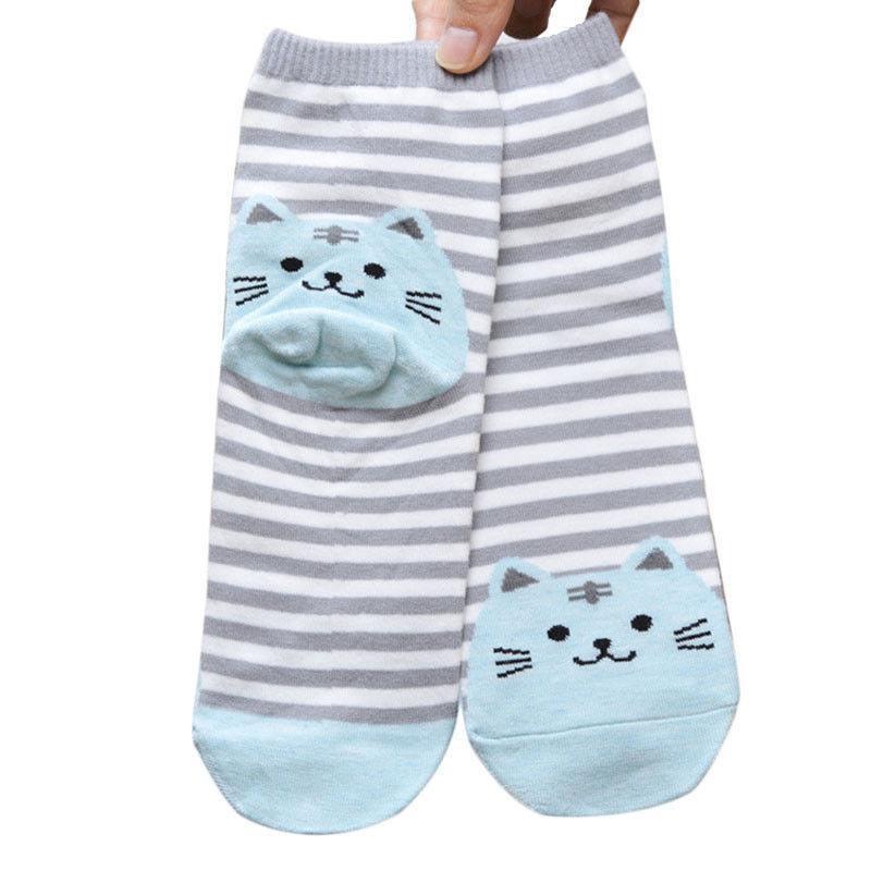 Striped 'Fat Cat' Cotton Socks | Catify.co