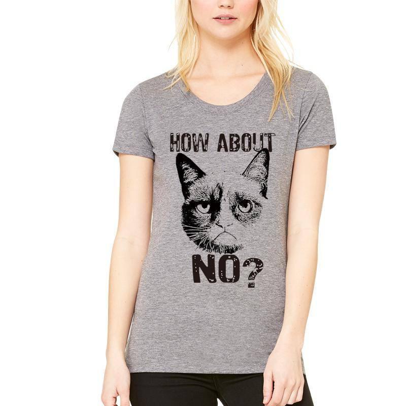 Grumpy Cat 'How About No?' Printed T-Shirt | Catify.co