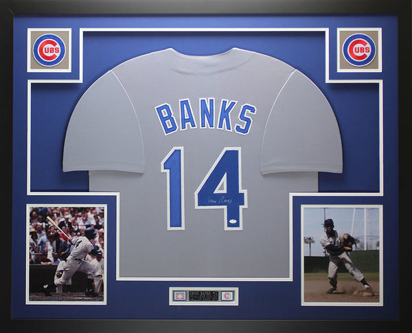 ernie banks autographed jersey