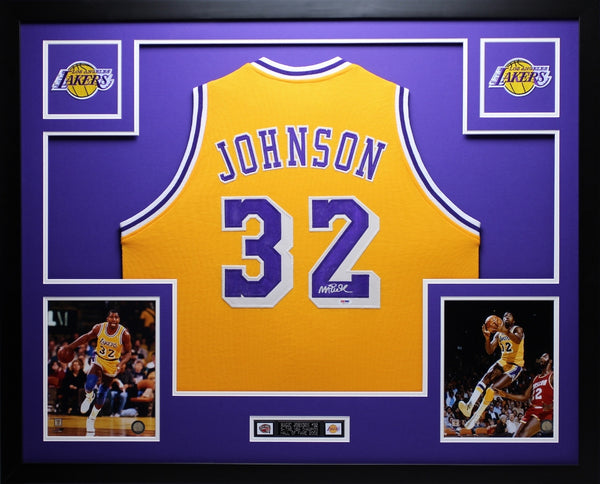 framed magic johnson jersey