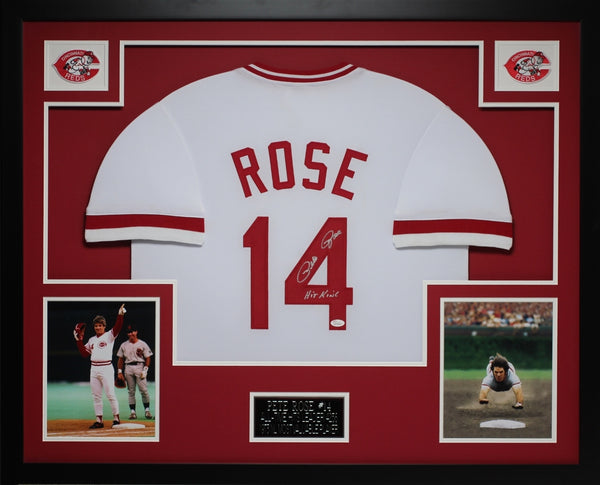 pete rose framed jersey