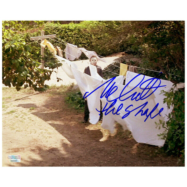 Nick Castle "Michael Myers" Signed Halloween Behind Bush 8x10 Photo "Shape" 