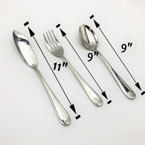 Stainless Steel Fish Serving Knife and Serving Fork Two (2) Piece Serving Set Great for Entertaining