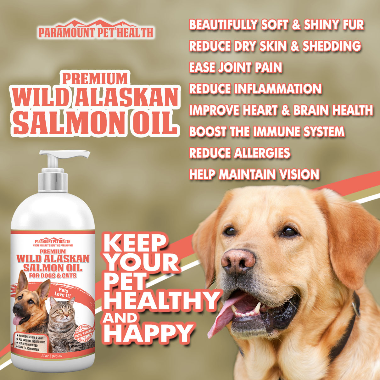 Wild Alaskan Salmon Oil for Dogs \u0026 Cats