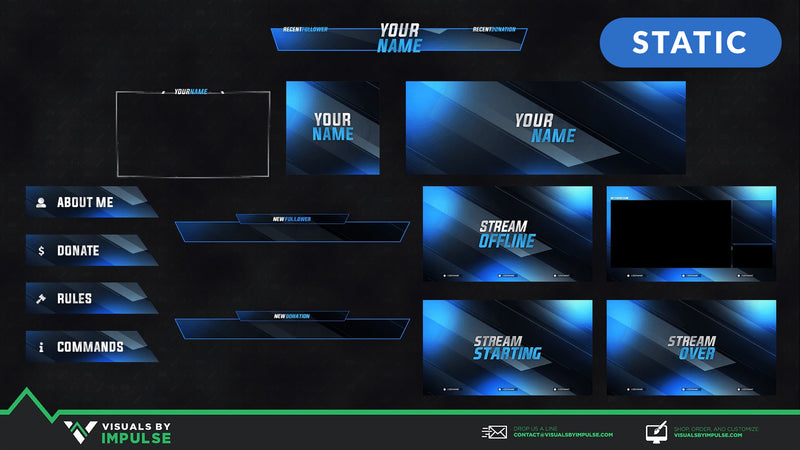 Blue Streak Stream Package - Visuals by Impulse