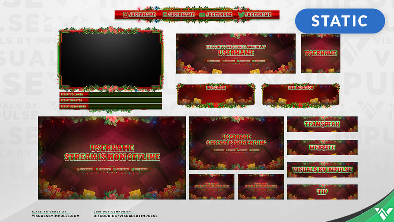 Christmas Celebration Animated Stream Package - Visuals by Impulse