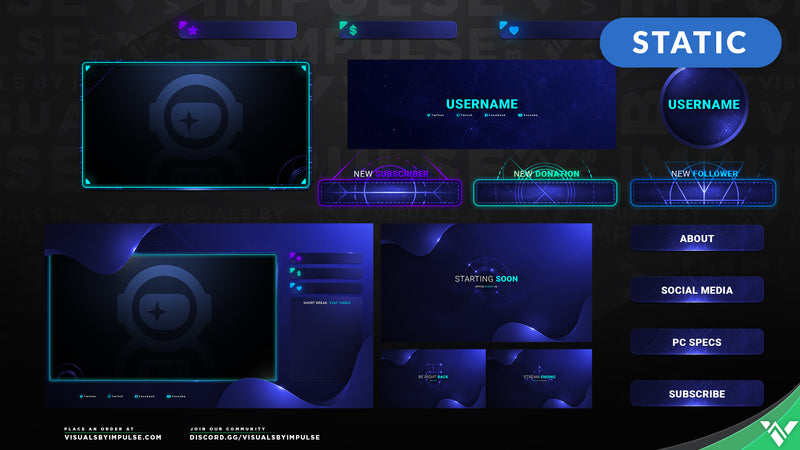 Dark Matter Animated Stream Package - Visuals by Impulse