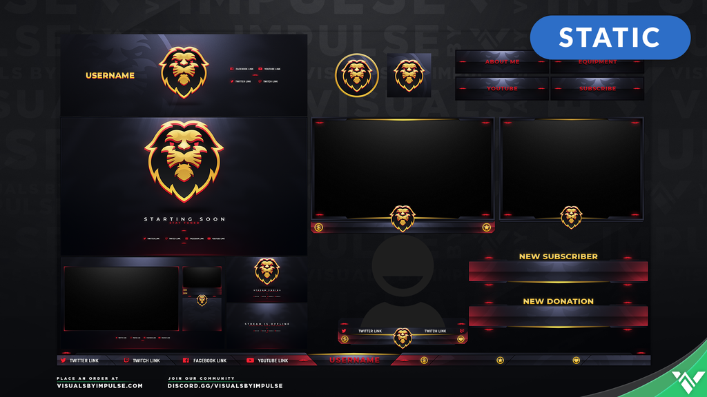 Lion Animated Stream Overlays - Graphics for Twitch and Mixer