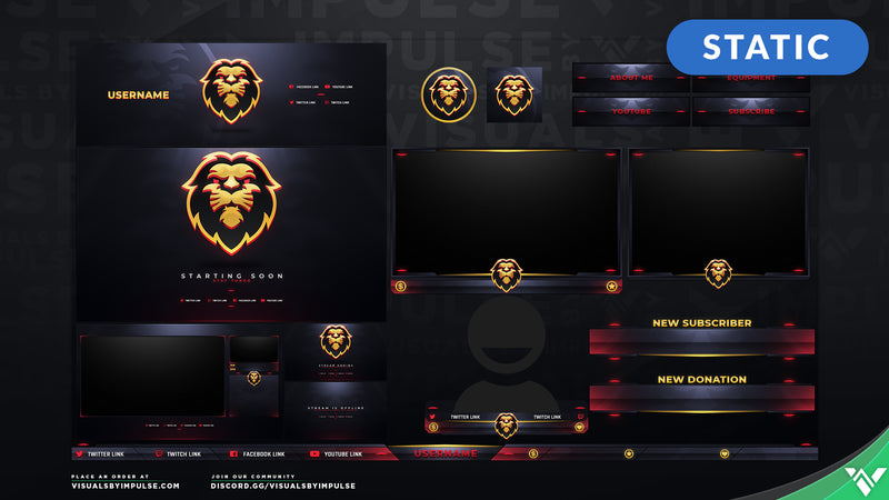 Lion Animated Stream Package - Visuals by Impulse