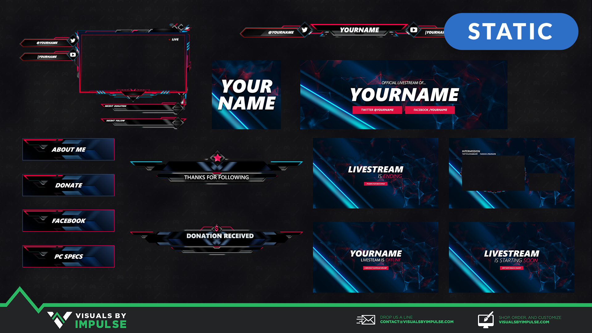 Myth Stream Overlays - Graphics for Twitch and Mixer Streamers - 1920 x 1080 png 1126kB