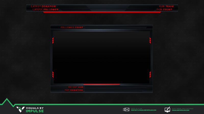 Neon Red Twitch Overlay - Visuals by Impulse