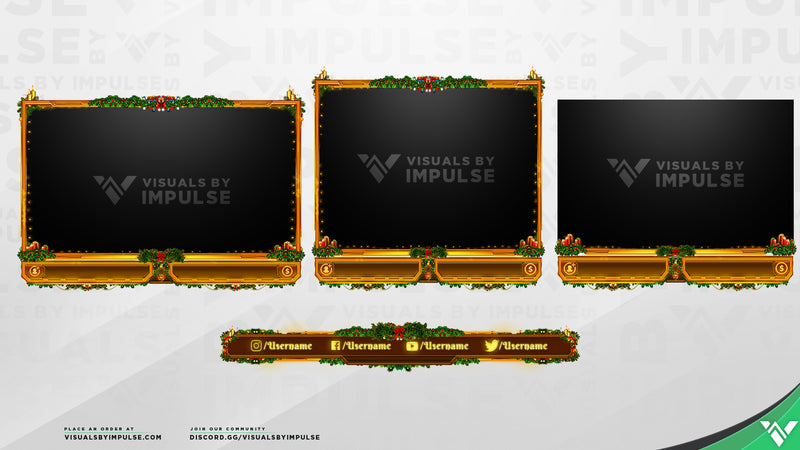 5 Golden Rings Animated Christmas Stream Package - Visuals by Impulse