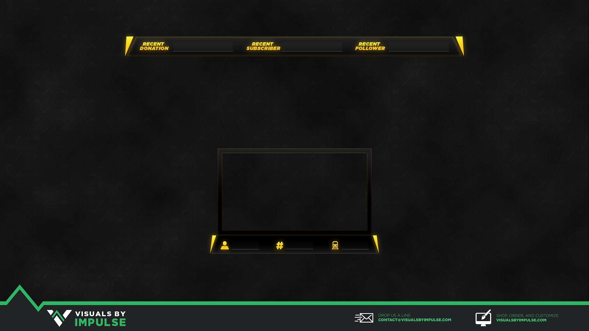 Free Twitch Stream Overlay | Visuals by Impulse - 1920 x 1080 png 370kB