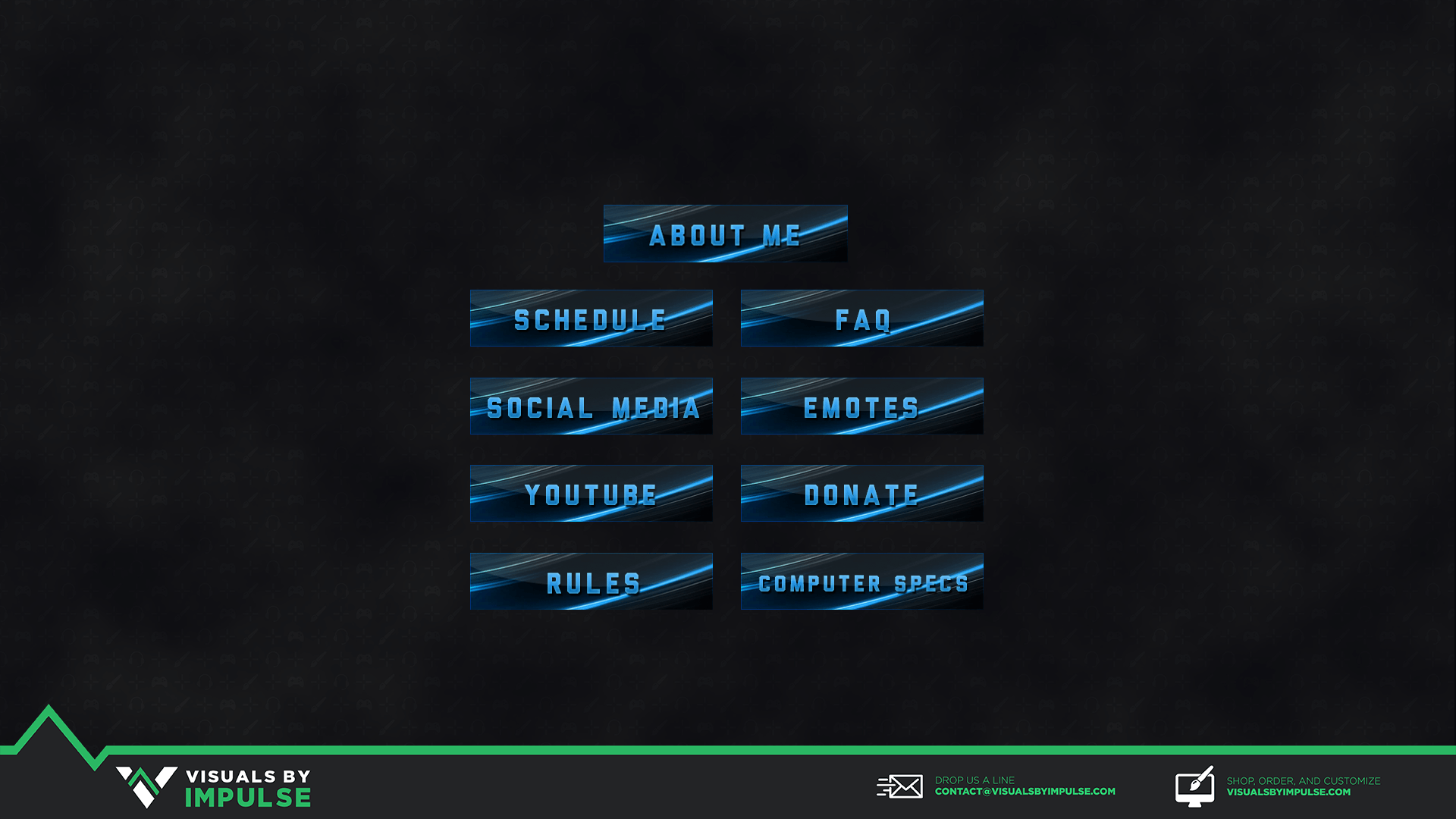 Blue Abstract Twitch Panels | Free Stream Overlays | Visuals by Impulse