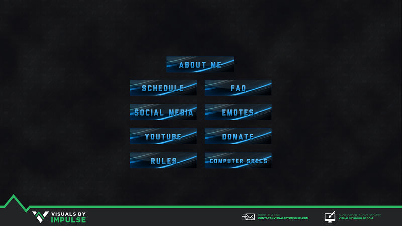 Blue Abstract Twitch Panels - Visuals by Impulse