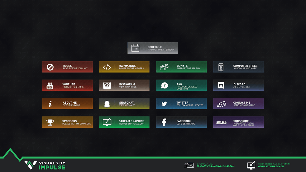 twitch panels pro chroma stream impulse visuals