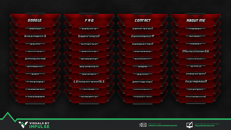 Crimson Steel Twitch Panels - Visuals by Impulse