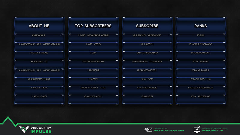 Navy Twitch Panels - Visuals by Impulse