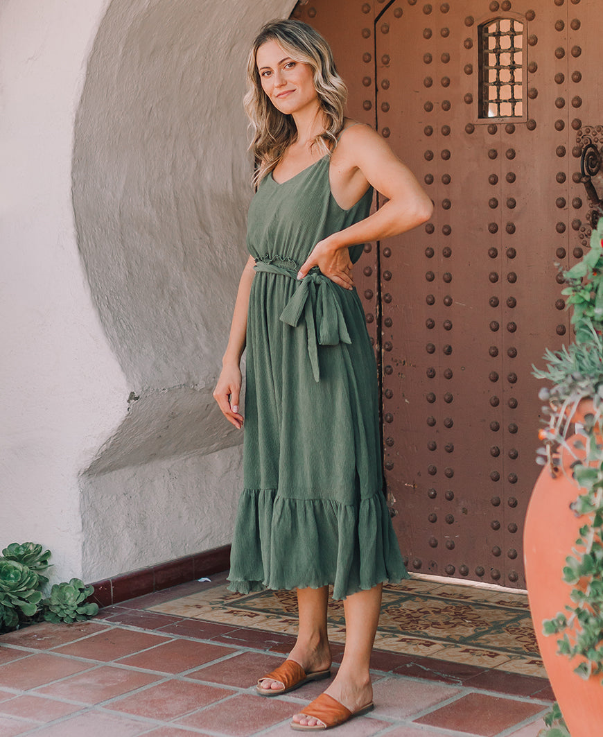 olive green midi