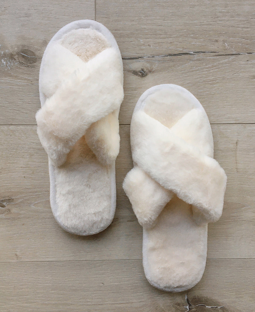 white cross slippers