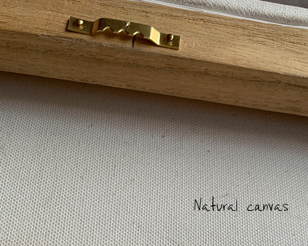 Image showing the inside of a canvas art demonstrating the natural fibers in canvas 