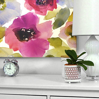 This large spring-time canvas is perfect over this dresser and so easy to hang with our CanvasHangers