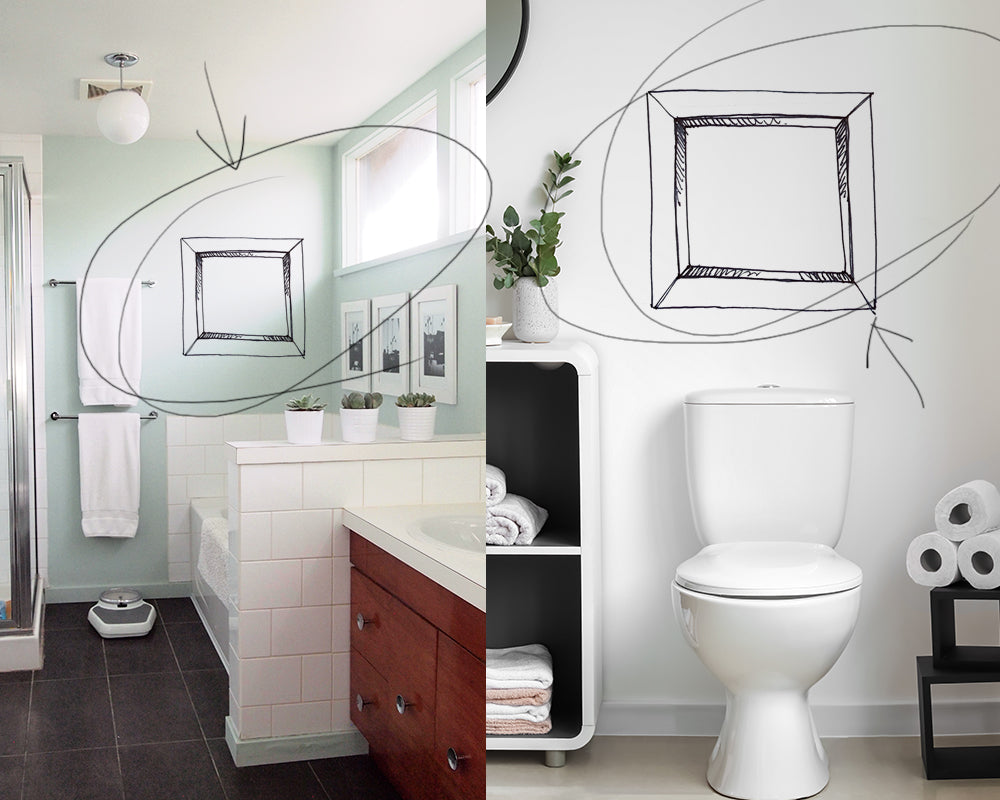 How to hang wall décor in a bathroom